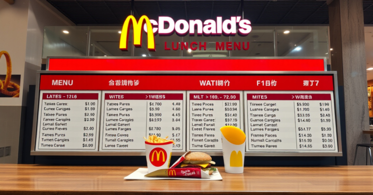 McDonald’s Lunch Menu With Prices For 2026