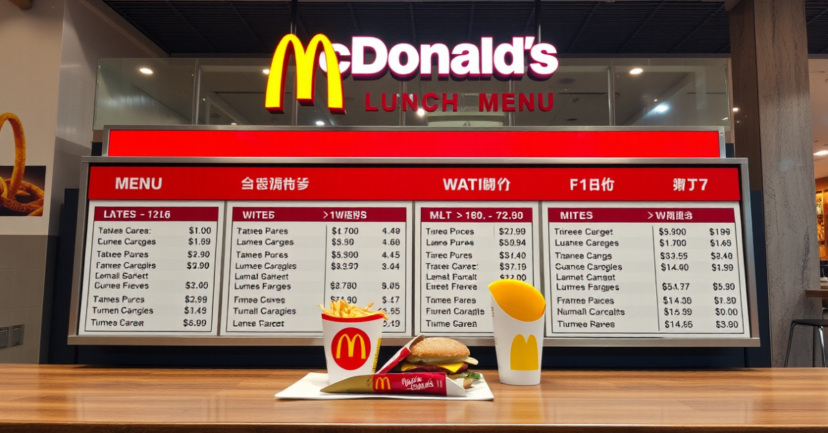 McDonald’s Lunch Menu With Prices For 2026